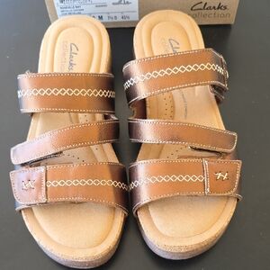 Clarks Tan Leather Sandals